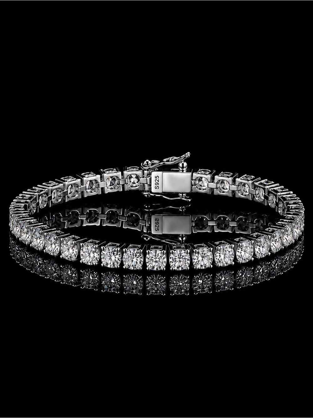 925 Silver, 11.7CTW Moissanite Tennis Bracelet - 8”